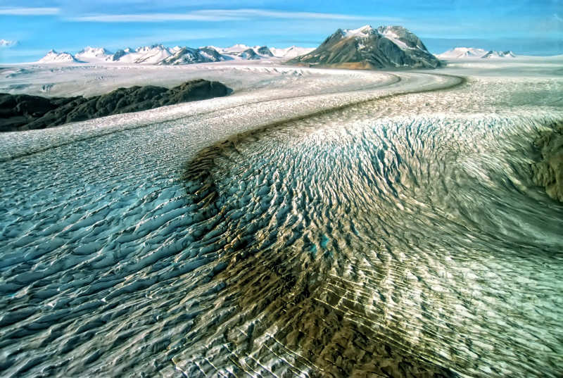 Papaya Nunatak Mtn. (1893m) and Llewelin Glacier, Atlin, BC